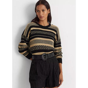 LAUREN RALPH LAUREN Women's Striped Linen-Blend Sweater